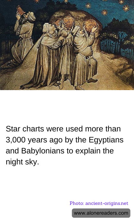 Star charts were used more than 3,000 years ago by the Egyptians and Babylonians to explain the night sky.
