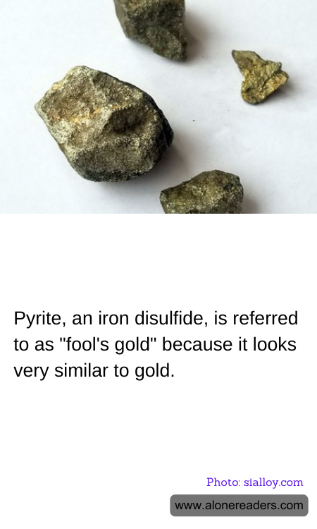 Pyrite, an iron disulfide, is referred to as "fool's gold" because it looks very similar to gold.