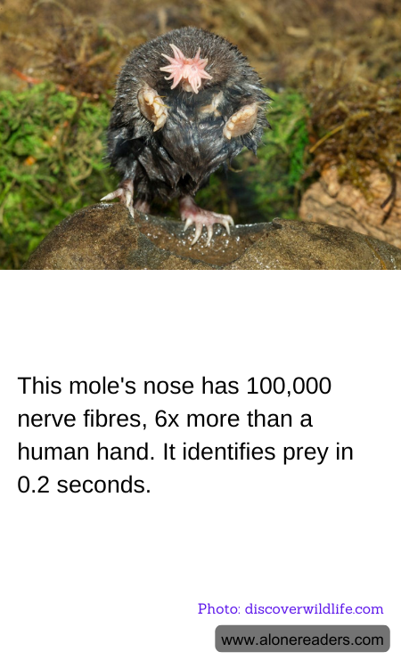 This mole's nose has 100,000 nerve fibres, 6x more than a human hand. It identifies prey in 0.2 seconds.