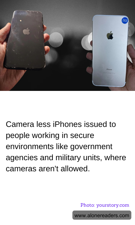 Camera less iPhones issued to people working in secure environments like government agencies and military units, where cameras aren't allowed.