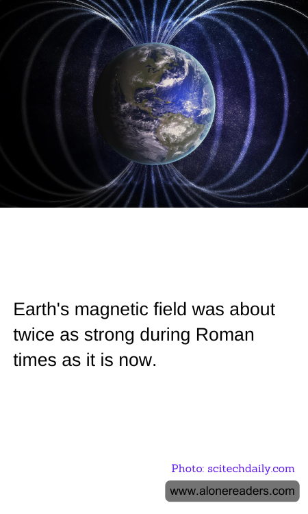 Earth's magnetic field was about twice as strong during Roman times as it is now.
