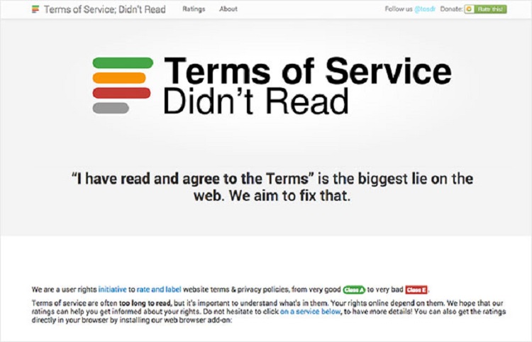 6. ToSDR (Terms of Service Didn't Read)
