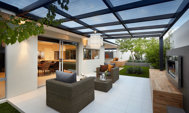 Glass skylight patio cover